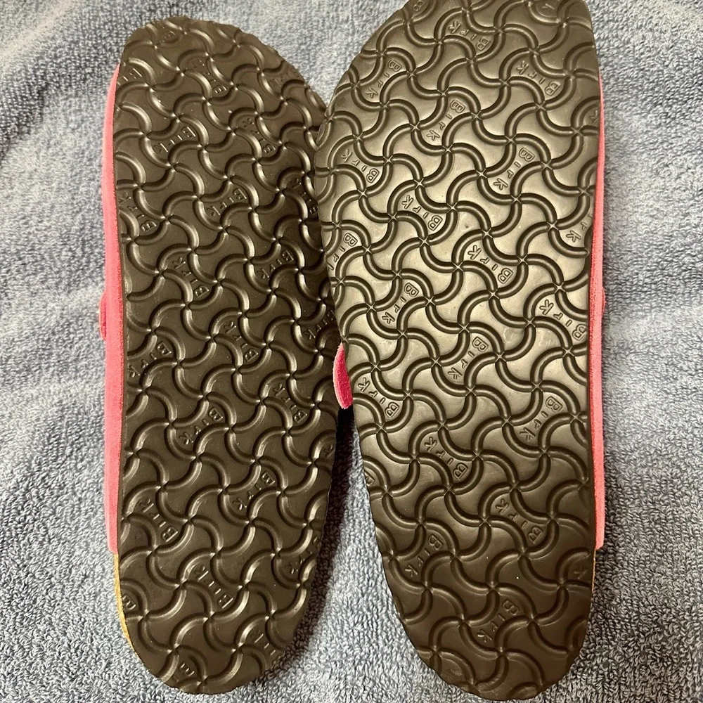 Birkenstock Boston Pink Suede Softbed Clogs - Picture 3 of 4